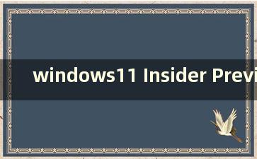 windows11 Insider Preview(windows11release Preview)